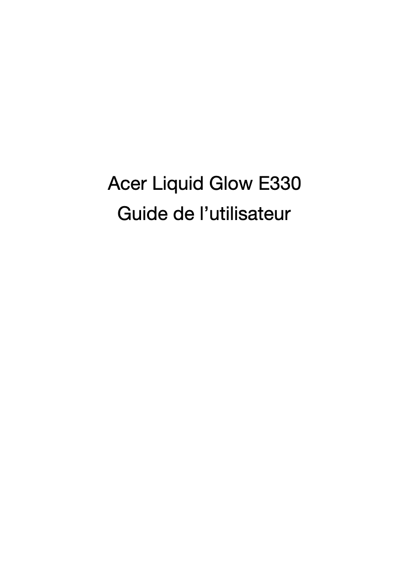 Page 1 of the manual User Manual Acer Liquid Glow E330