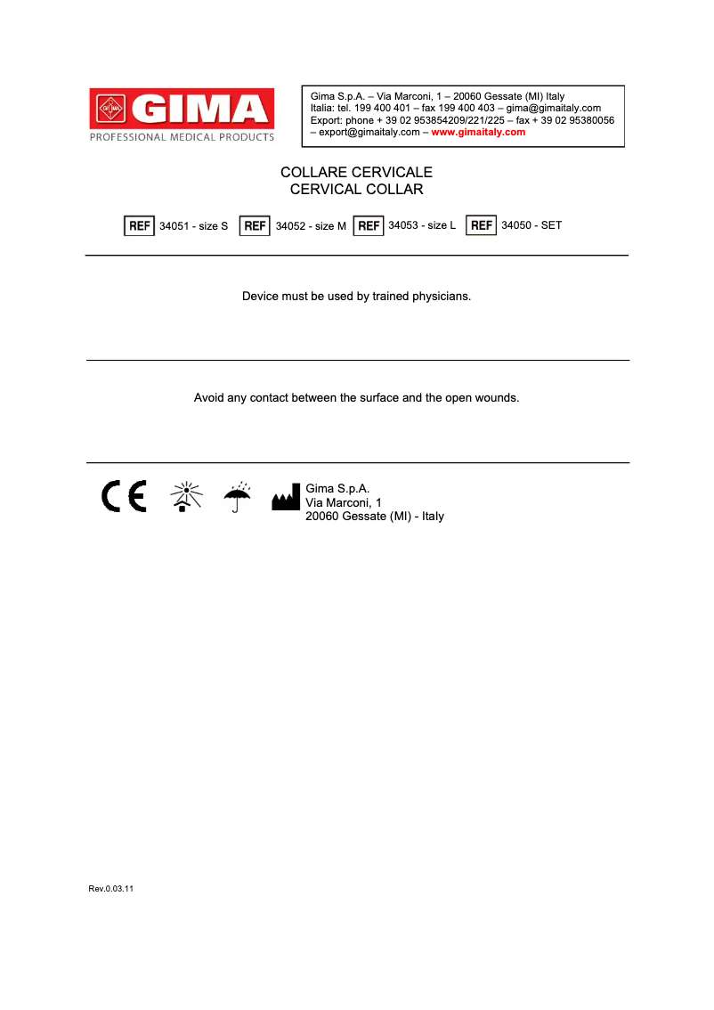Page 1 of the manual User Manual GIMA 34052