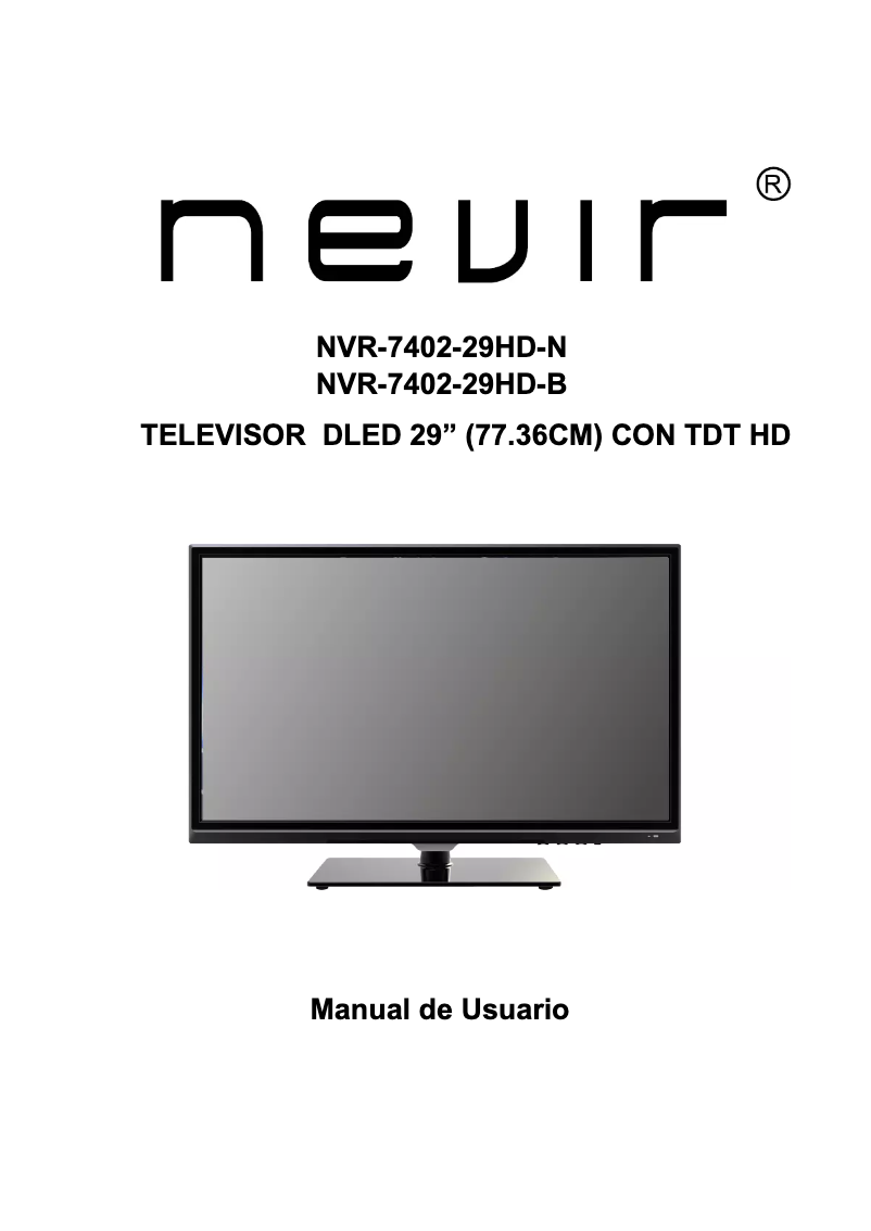 Page 1 of the manual User Manual Nevir NVR-7402-29HD-N