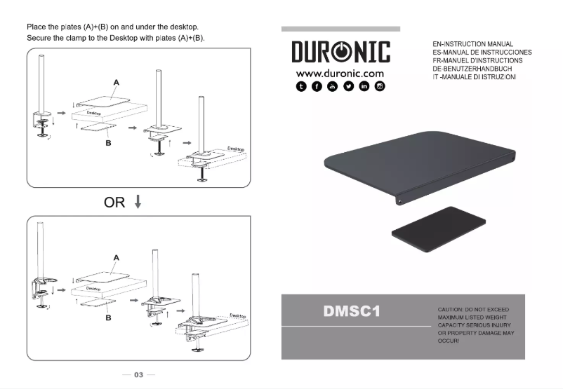 Page 1 de la notice Manuel utilisateur Duronic DMSC1
