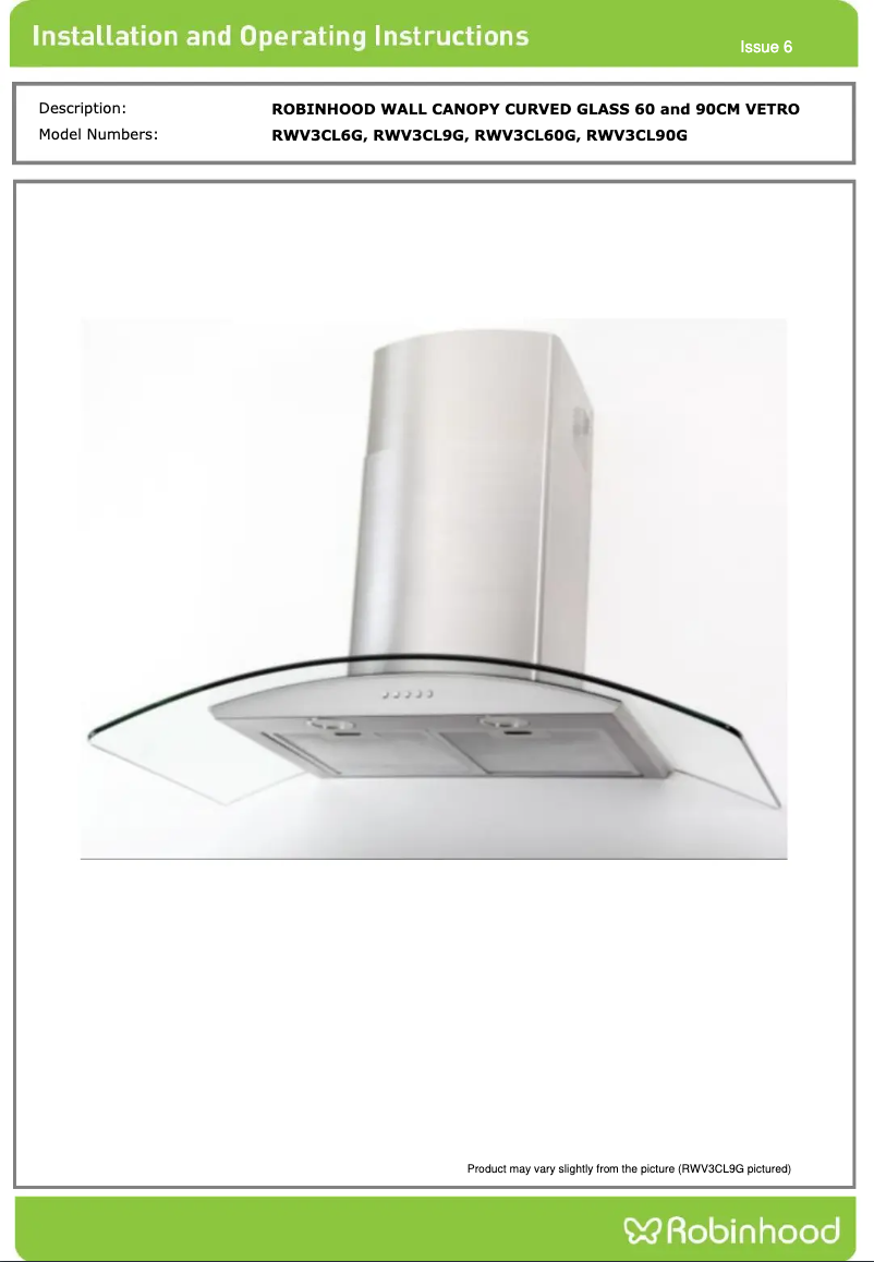 Page 1 of the manual User Manual Robinhood RWV 900