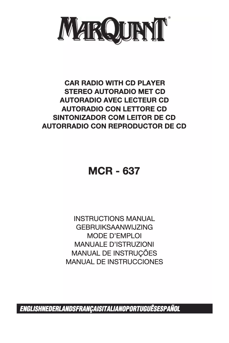 First page image of the manual for MCR-637