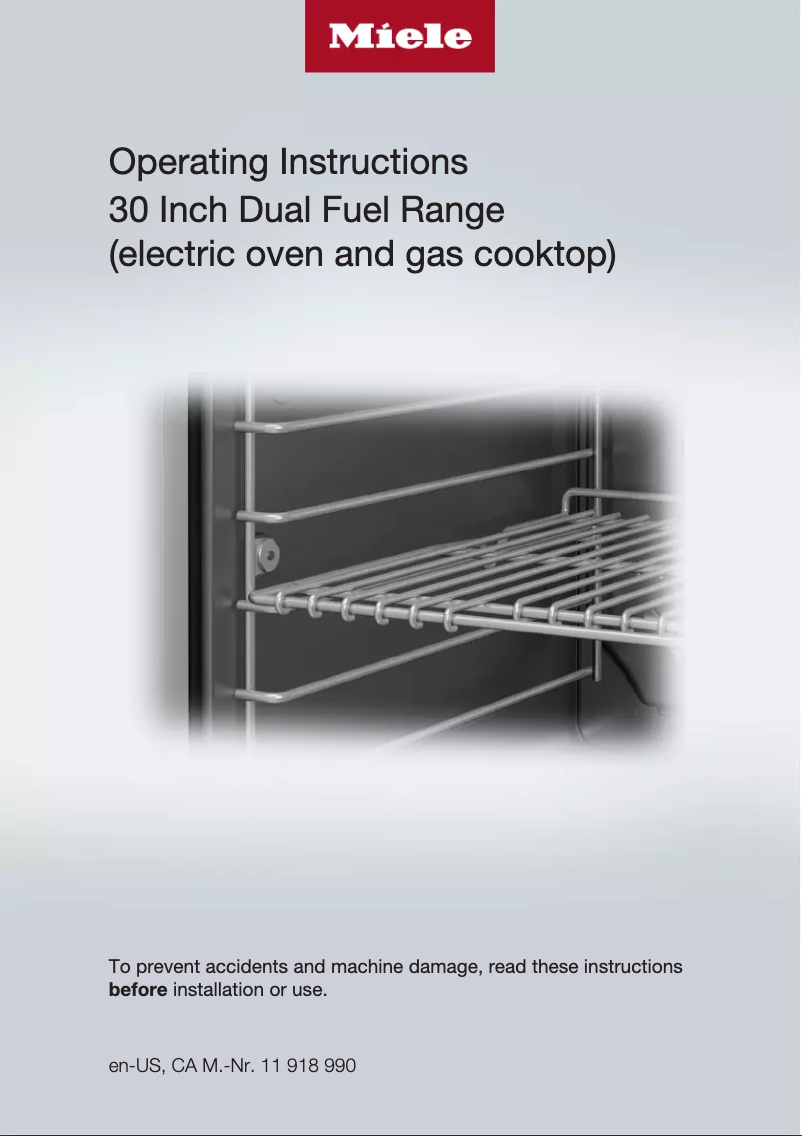 Page 1 of the manual Warranty Information Miele HR 1724-3 LP DF