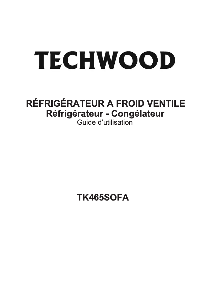 Page 1 of the manual User Manual Techwood TK465SOFA