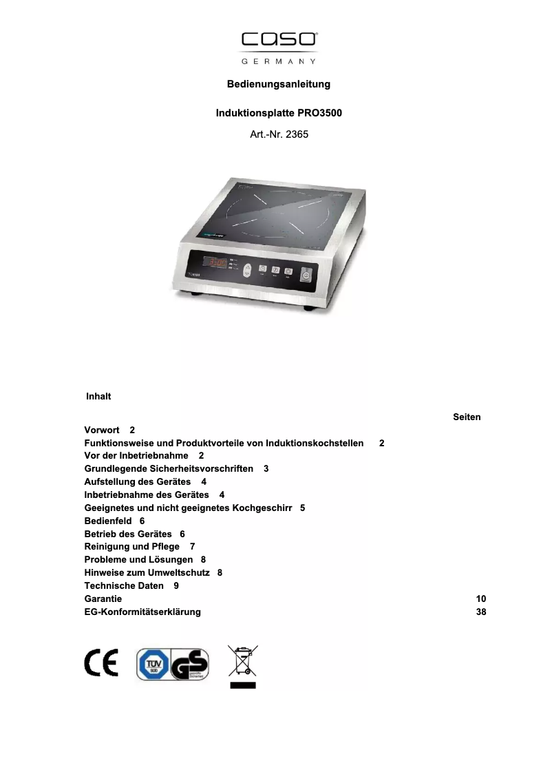 First page image of the manual for 2365