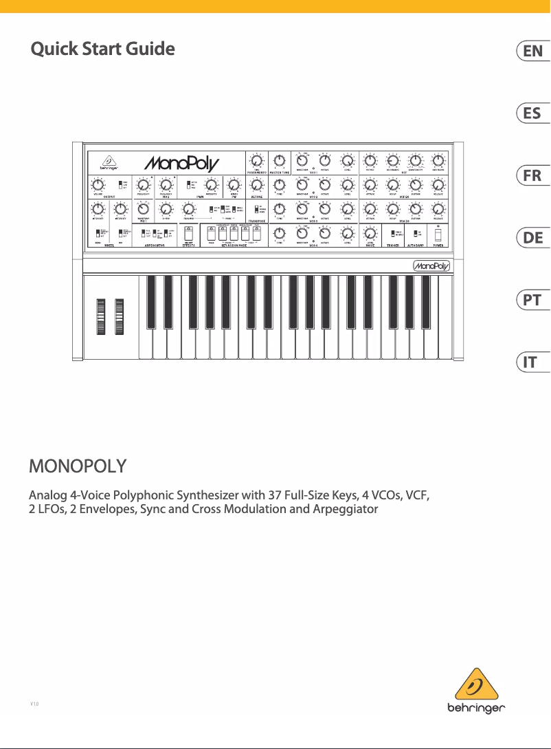 First page image of the manual for MonoPoly