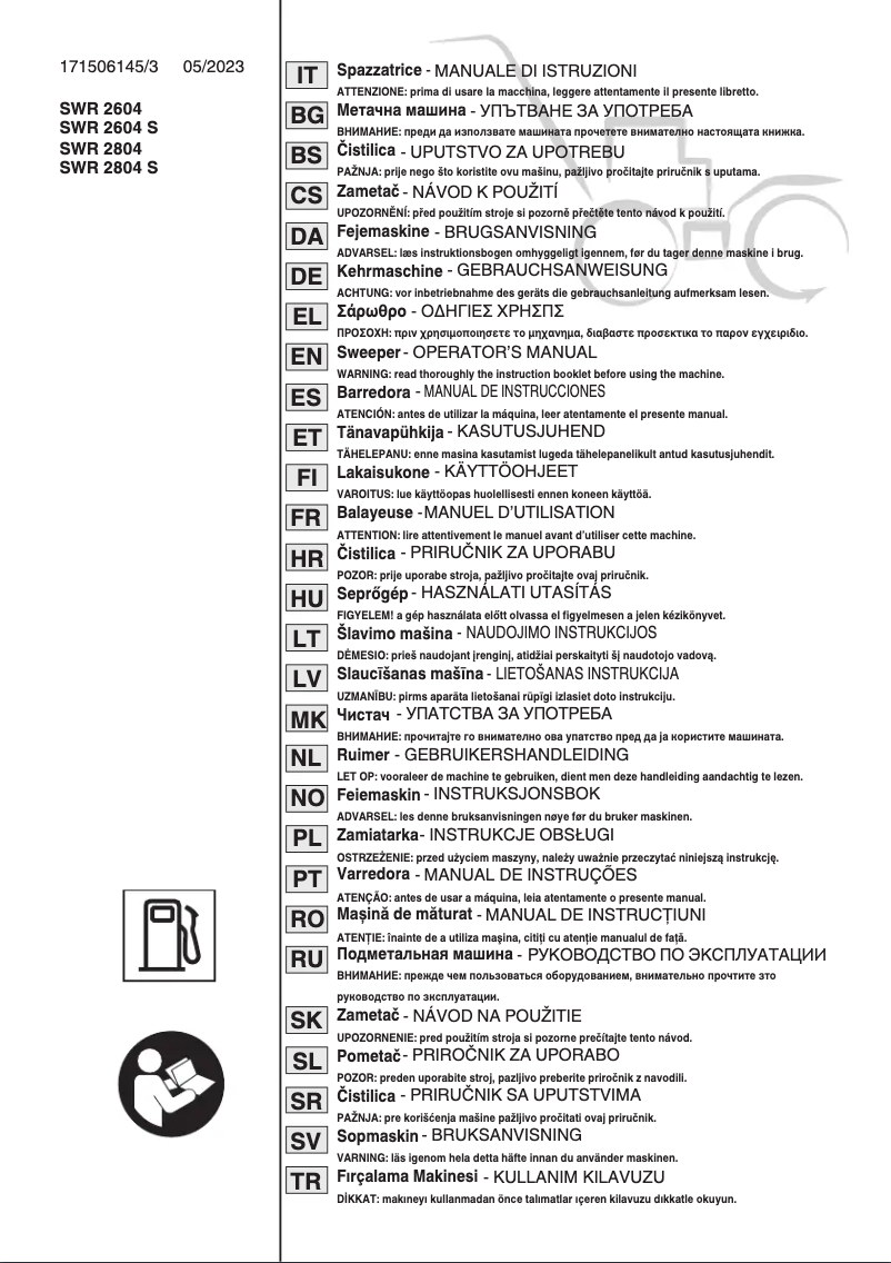 First page image of the manual for SWS 800 GE