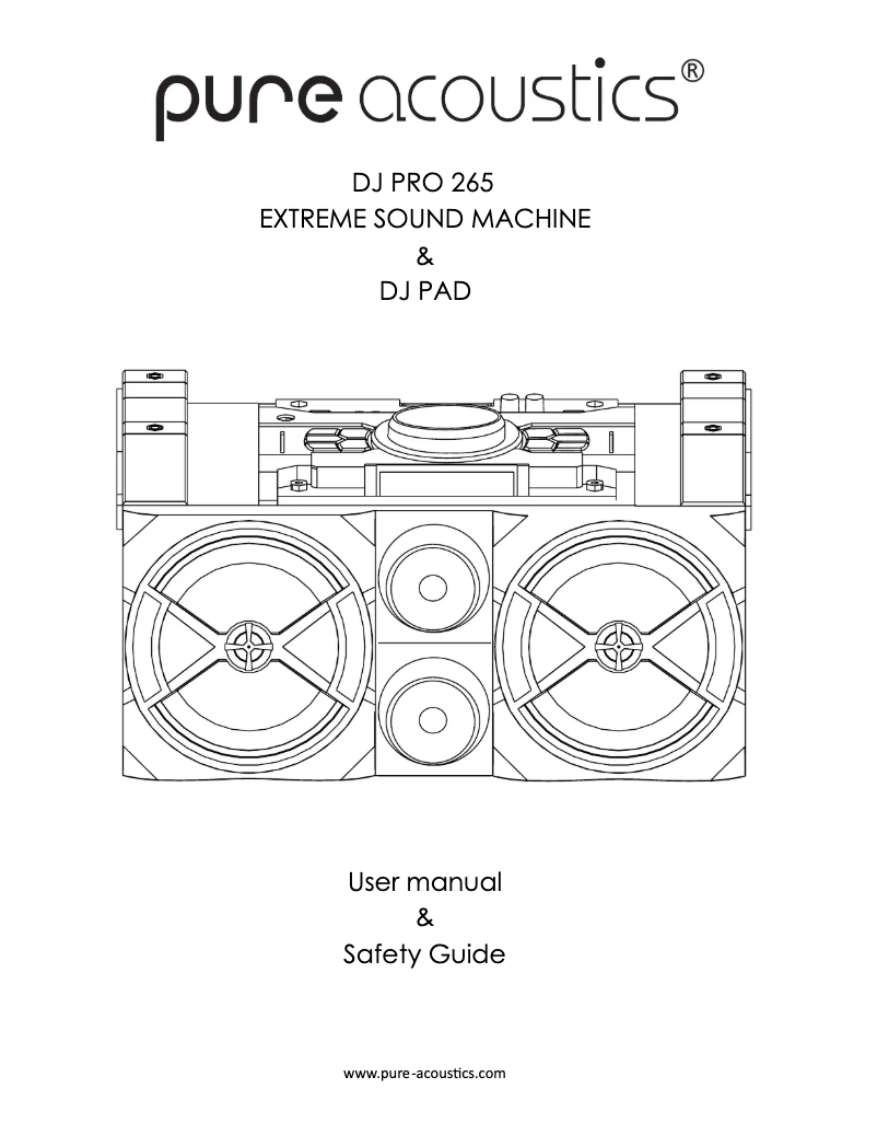 First page image of the manual for DJ Pro 265