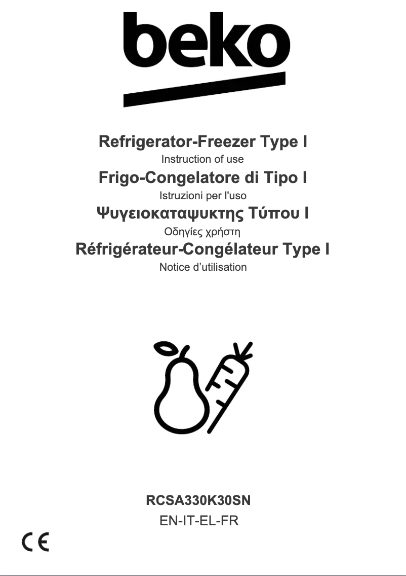 Page 1 of the manual User Manual Beko RCSA330K30SN