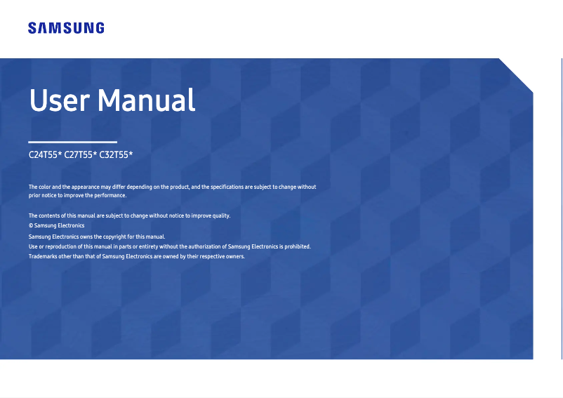 Page 1 of the manual User Manual Samsung C32T550