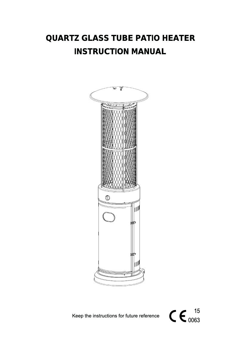 Page 1 of the manual User Manual Just Fire Circle Heater 1.8