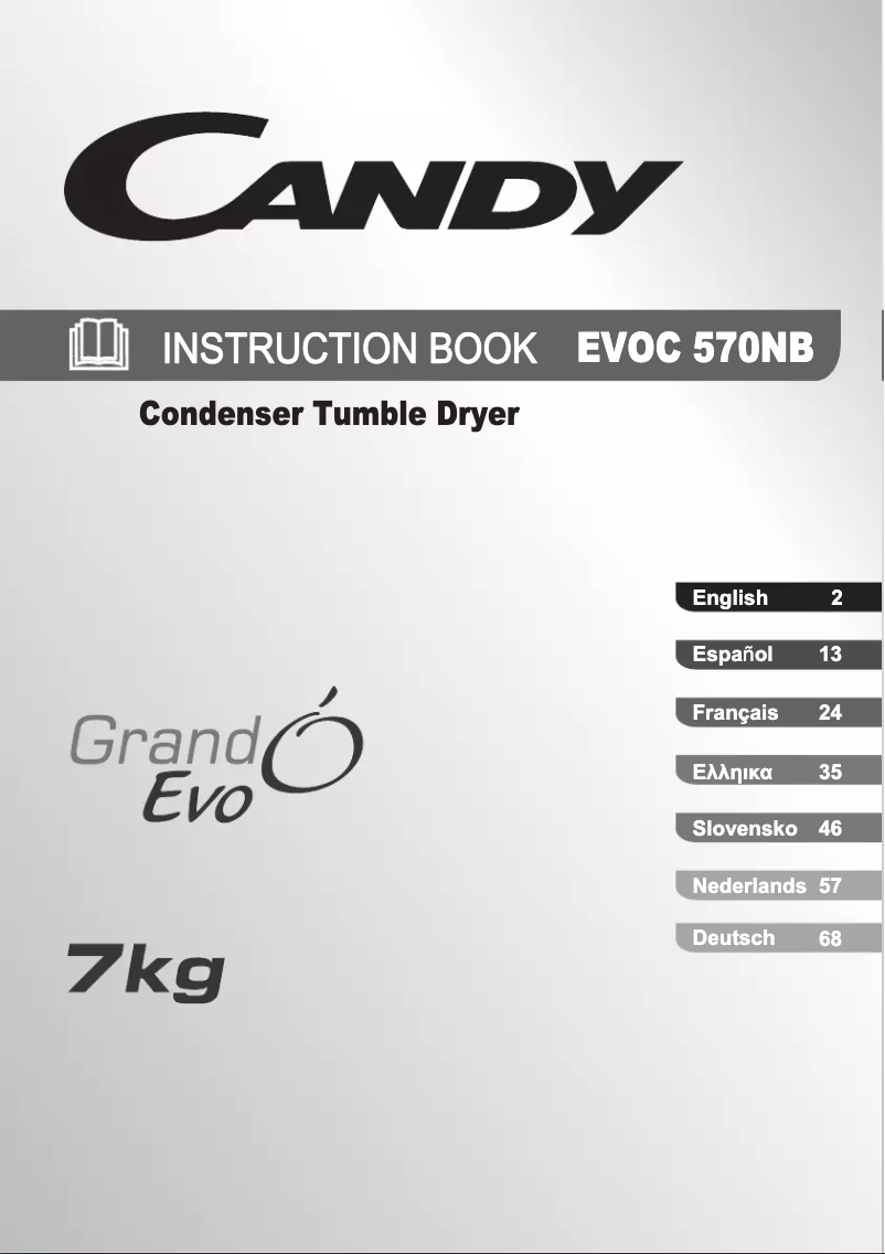 Page 1 of the manual User Manual Candy EVOC 570NB-S