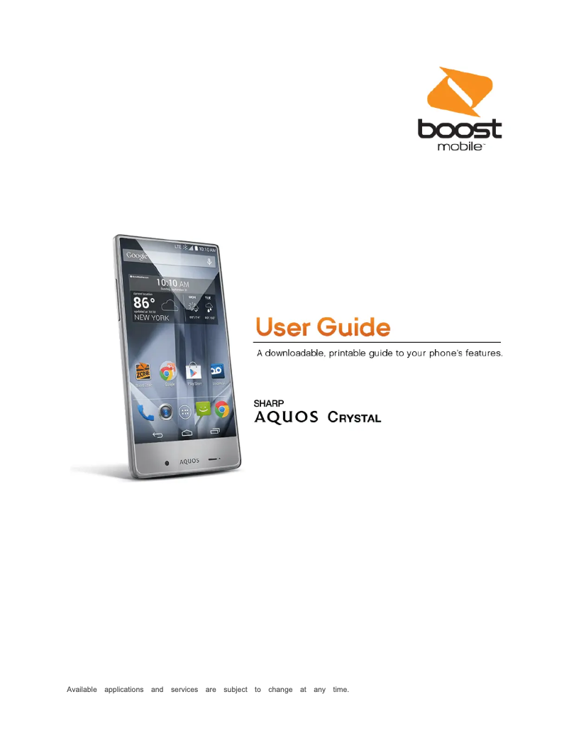 Page 1 of the manual User Manual Sharp Aquos Crystal 2