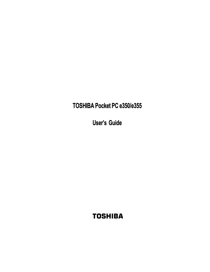 Page 1 of the manual User Manual Toshiba E355