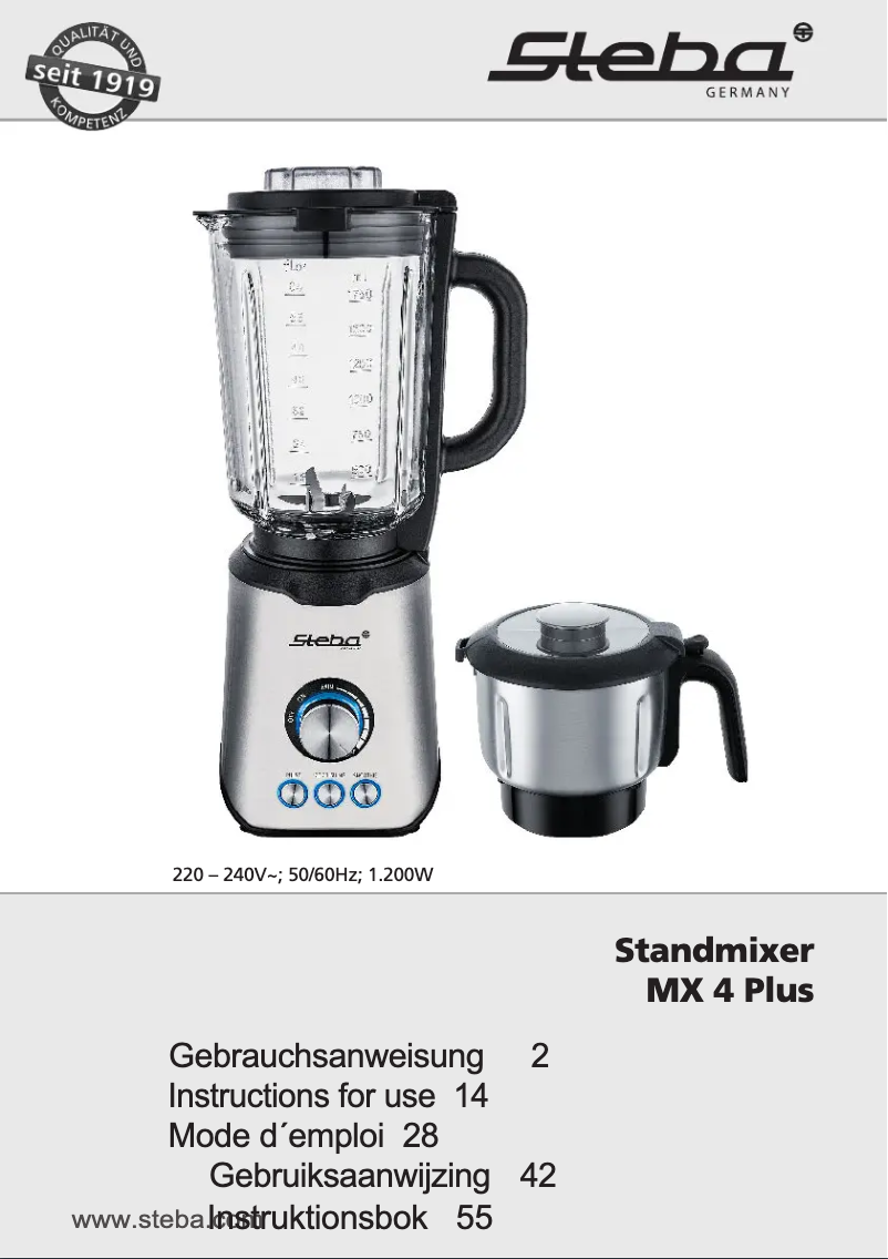 First page image of the manual for MX 4 Plus