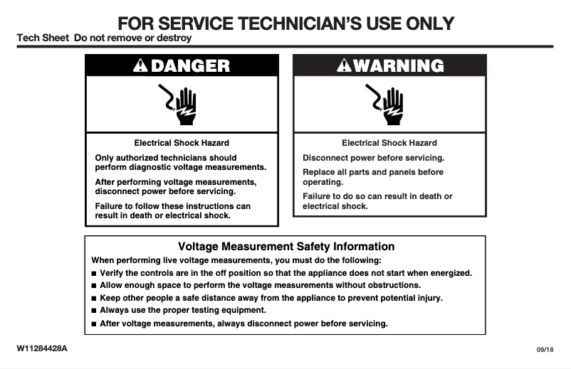 Page 1 of the manual Technical Sheet JennAir JMC2430IL