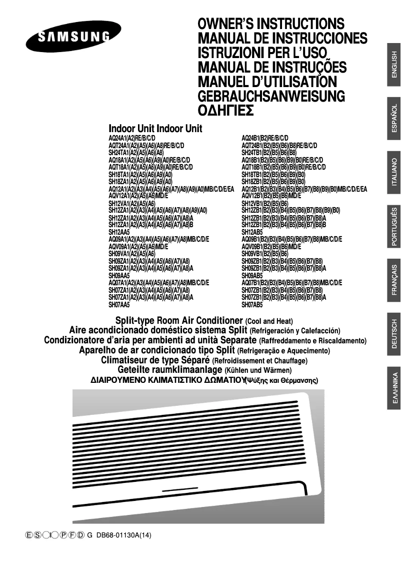 Page 1 of the manual User Manual Samsung AQT18A1RE
