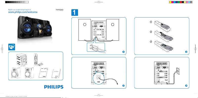 Page 1 of the manual Quick Start Guide Philips FWM200D