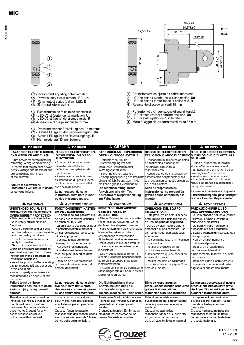 First page image of the manual for MIC