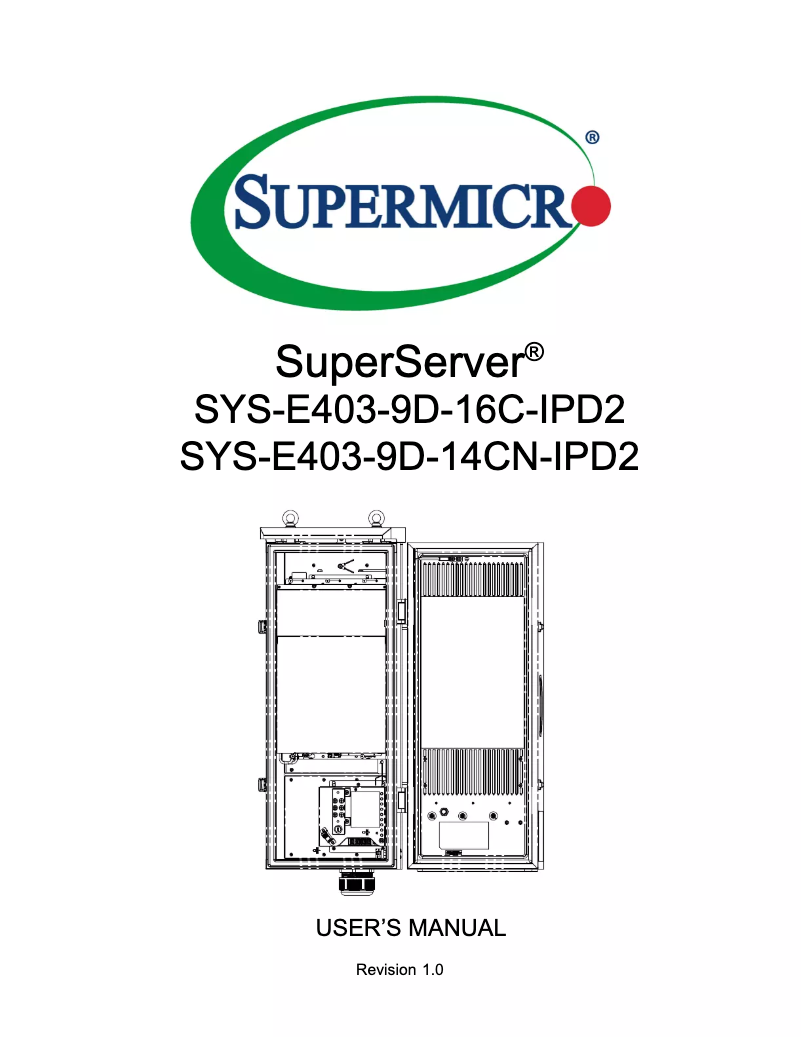 First page image of the manual for SuperServer E403-9D-16C-IPD2