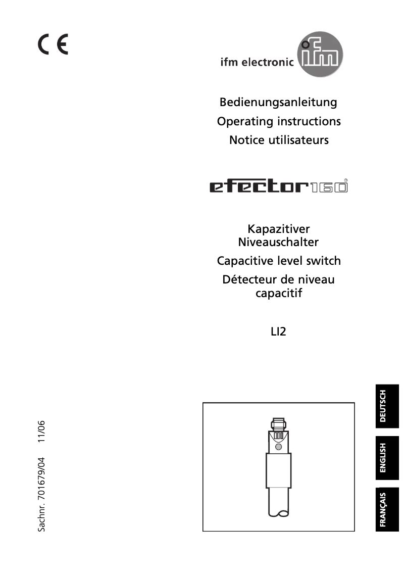 Page 1 of the manual User Manual IFM LI2043