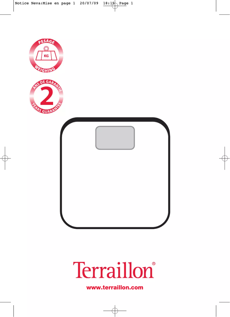 Page 1 of the manual User Manual Terraillon Graphis Memory