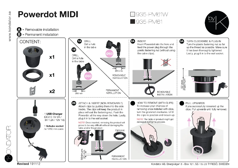 Page 1 of the manual User Manual Kondator 935-PM61