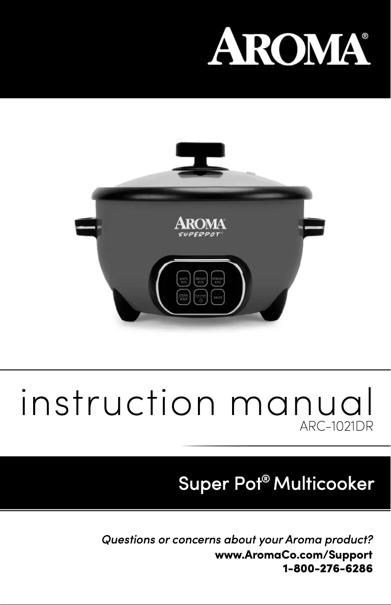 Page 1 of the manual User Manual Aroma Super Pot ARC-1021DR