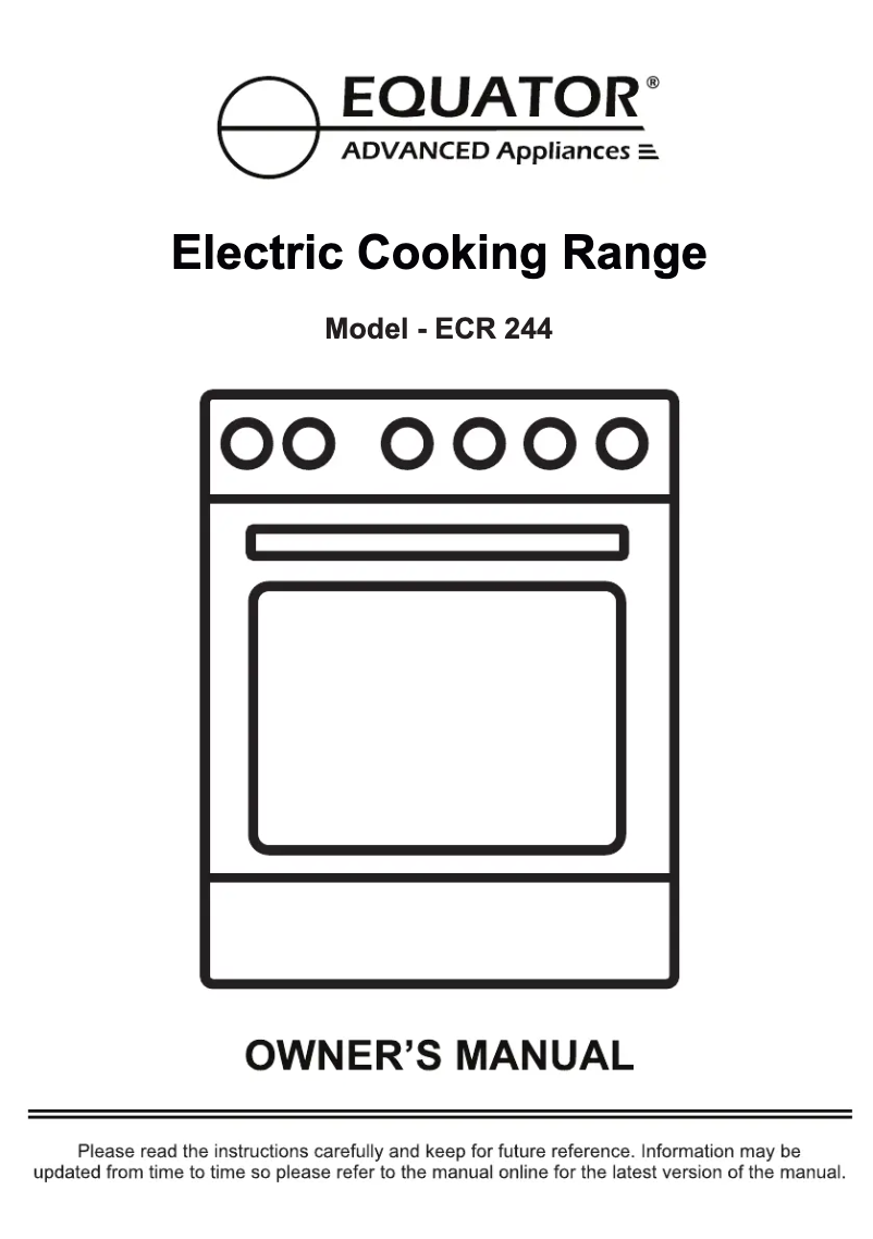 First page image of the manual for ECR 244