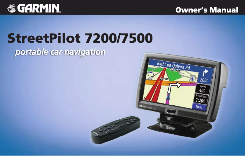 First page image of the manual for StreetPilot 7200