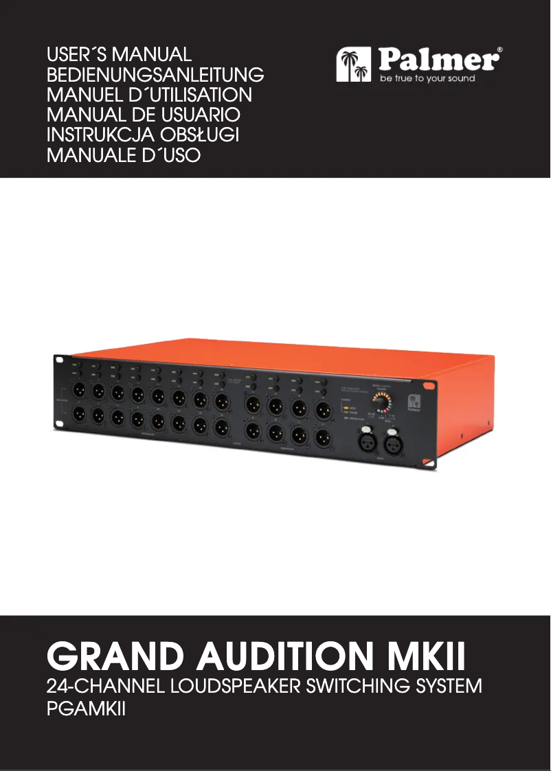 Page 1 of the manual User Manual Palmer Grand Audition MKII