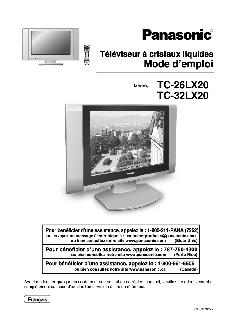 First page image of the manual for TC-32LX20