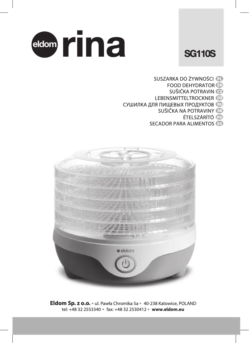 Page 1 of the manual User Manual Eldom Rina SG110S