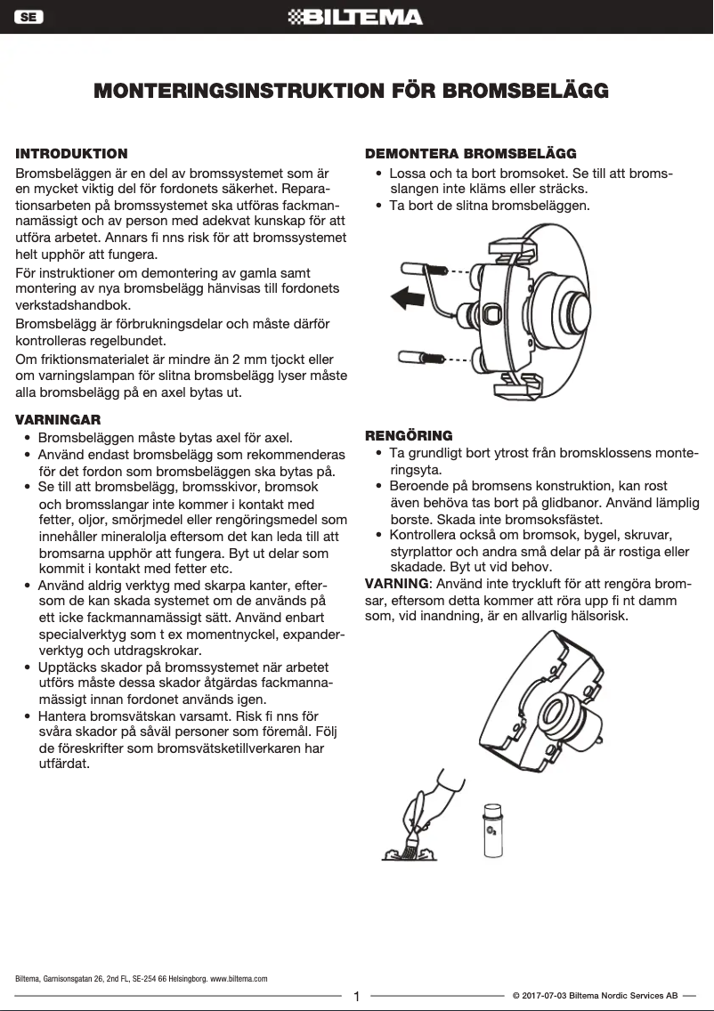 Page 1 of the manual User Manual Biltema 65-9314