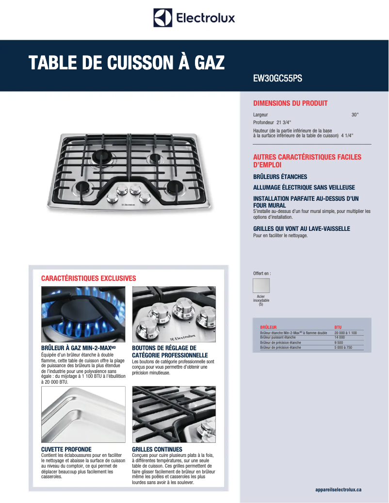 First page image of the manual for EW30GC55PS