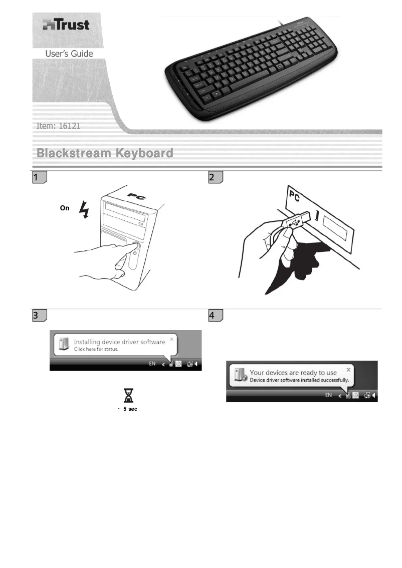 Page 1 of the manual User Manual Trust BlackStream Keyboard