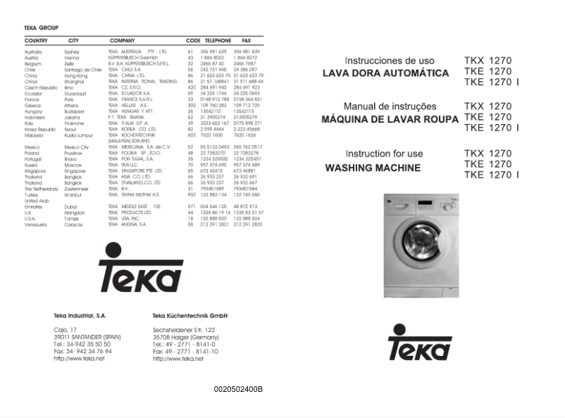 Page 1 of the manual User Manual Teka TKE 1270