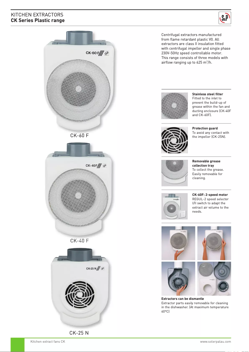 Page 1 of the manual User Manual Soler & Palau CK-60 F