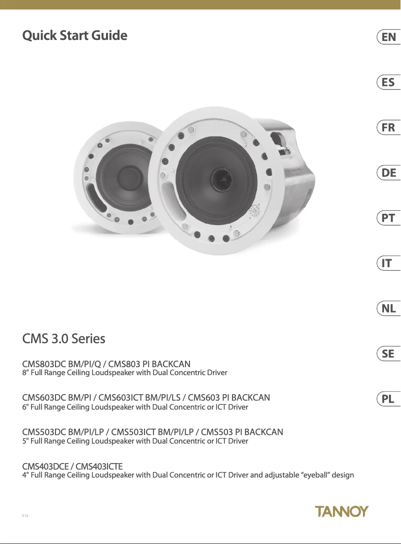 Page 1 of the manual User Manual Tannoy CMS 803DC Q