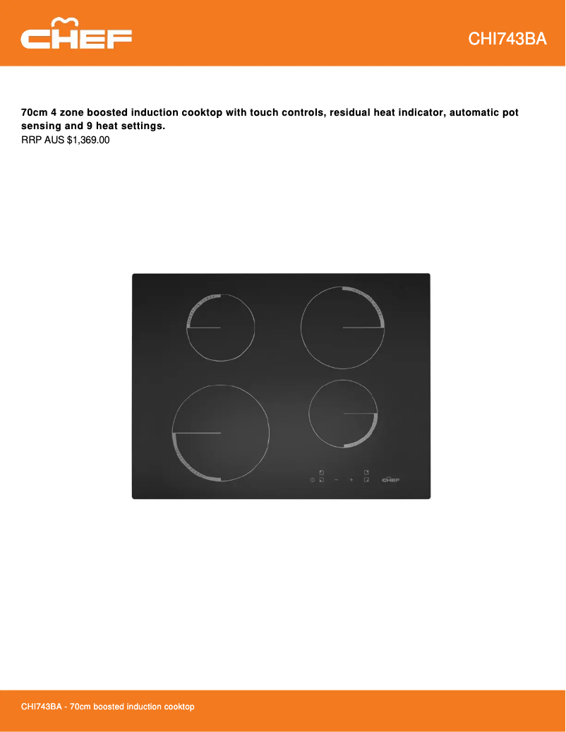 First page image of the manual for CHI743BA