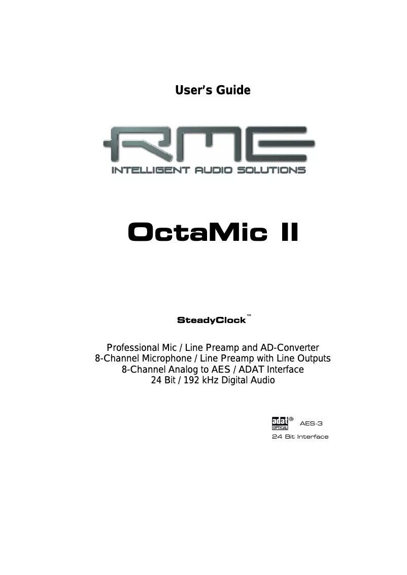 First page image of the manual for QuadMic II