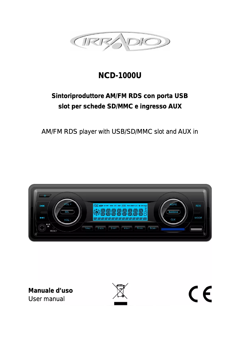 First page image of the manual for NCD-1000U
