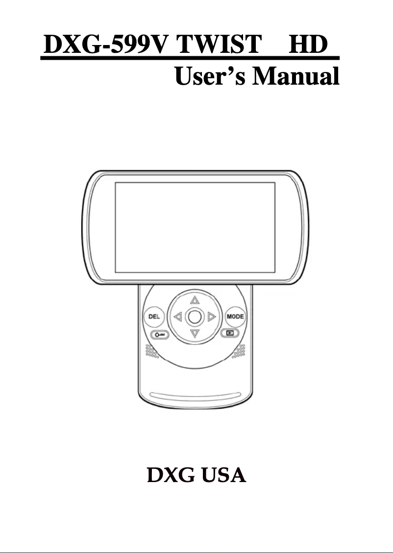 Page 1 of the manual User Manual DXG DXG-599V