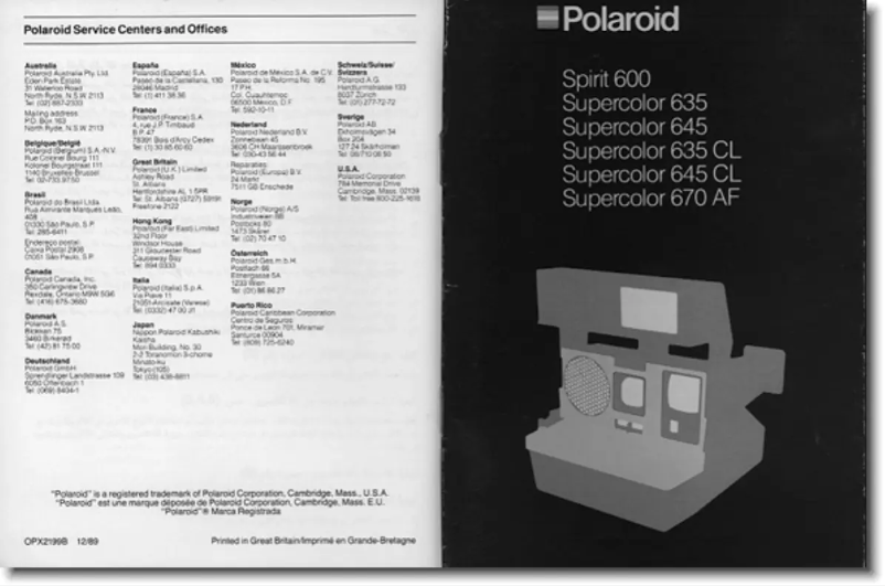 Page 1 of the manual User Manual Polaroid Supercolor 635