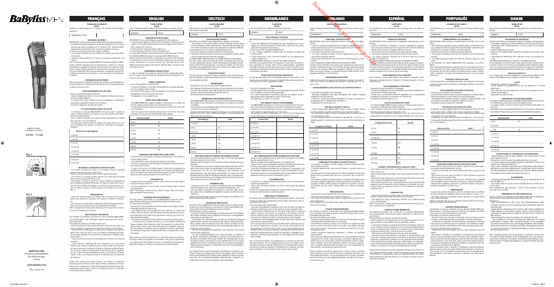 Page 1 of the manual User Manual BaByliss Titanium E976E