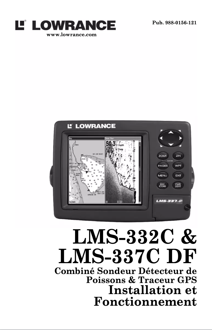 Page 1 of the manual User Manual Lowrance LMS332C