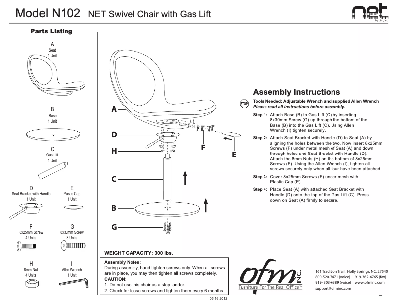 Page 1 of the manual User Manual OFM Model N102