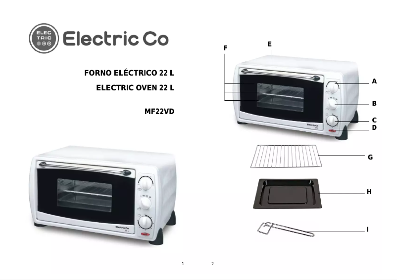 First page image of the manual for MF22V
