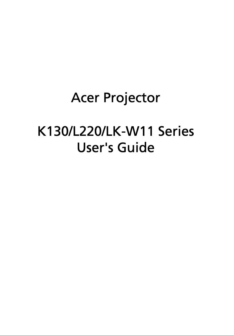 First page image of the manual for Travel K130