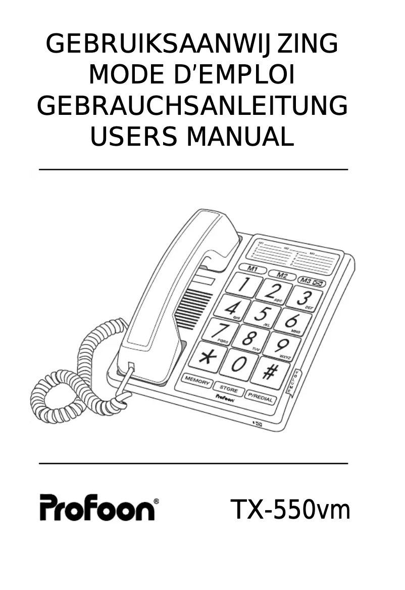 Page 1 of the manual User Manual Profoon TX-550